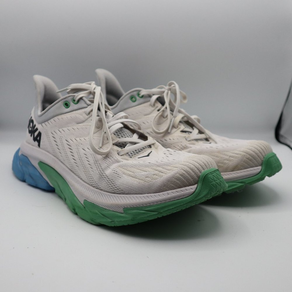 Men's Clifton Edge Running Shoes White Gray Size 10.5